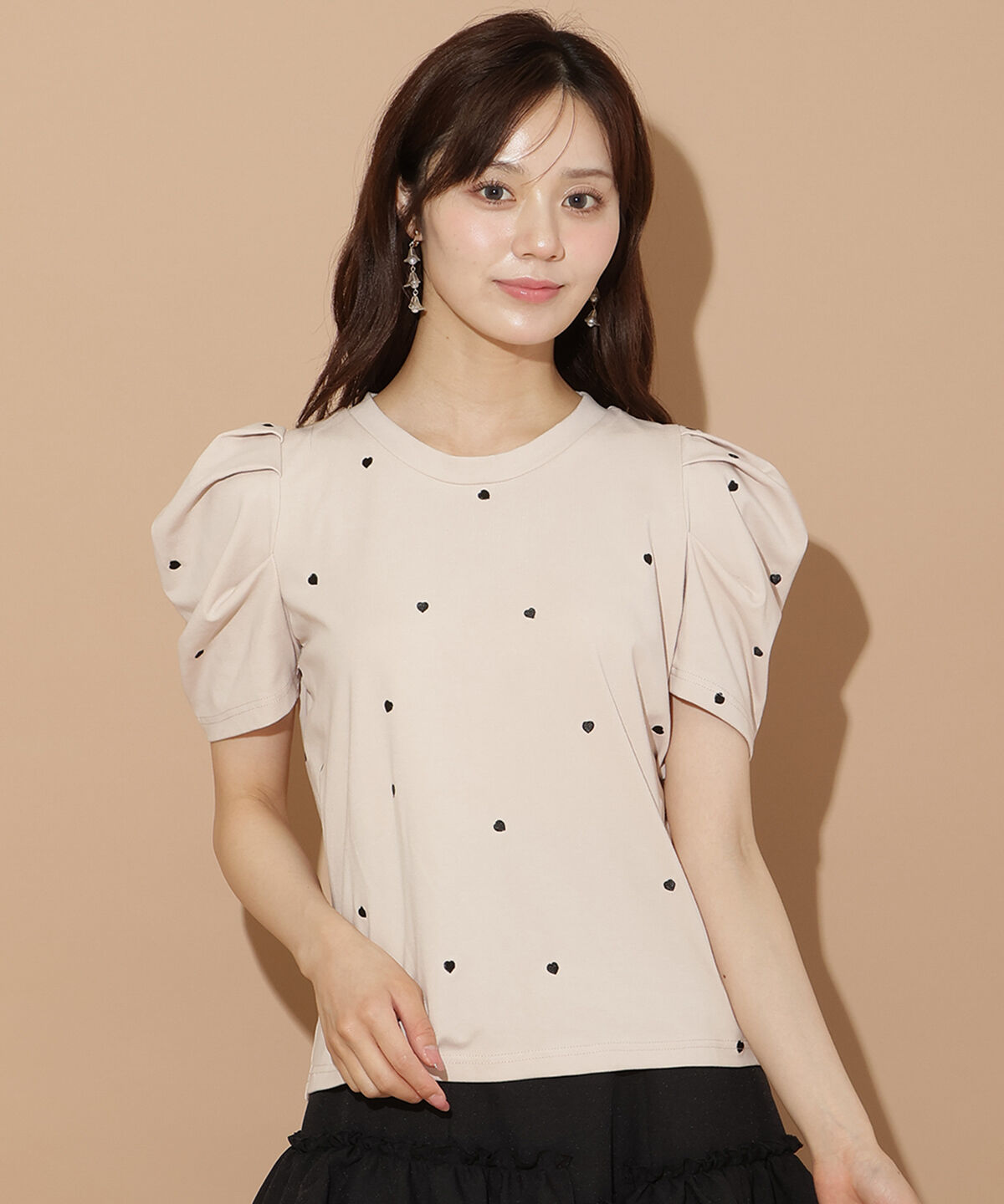 WILLSELECTION「ハート刺繍タックスリーブTシャツ」|Tシャツ・カットソー|