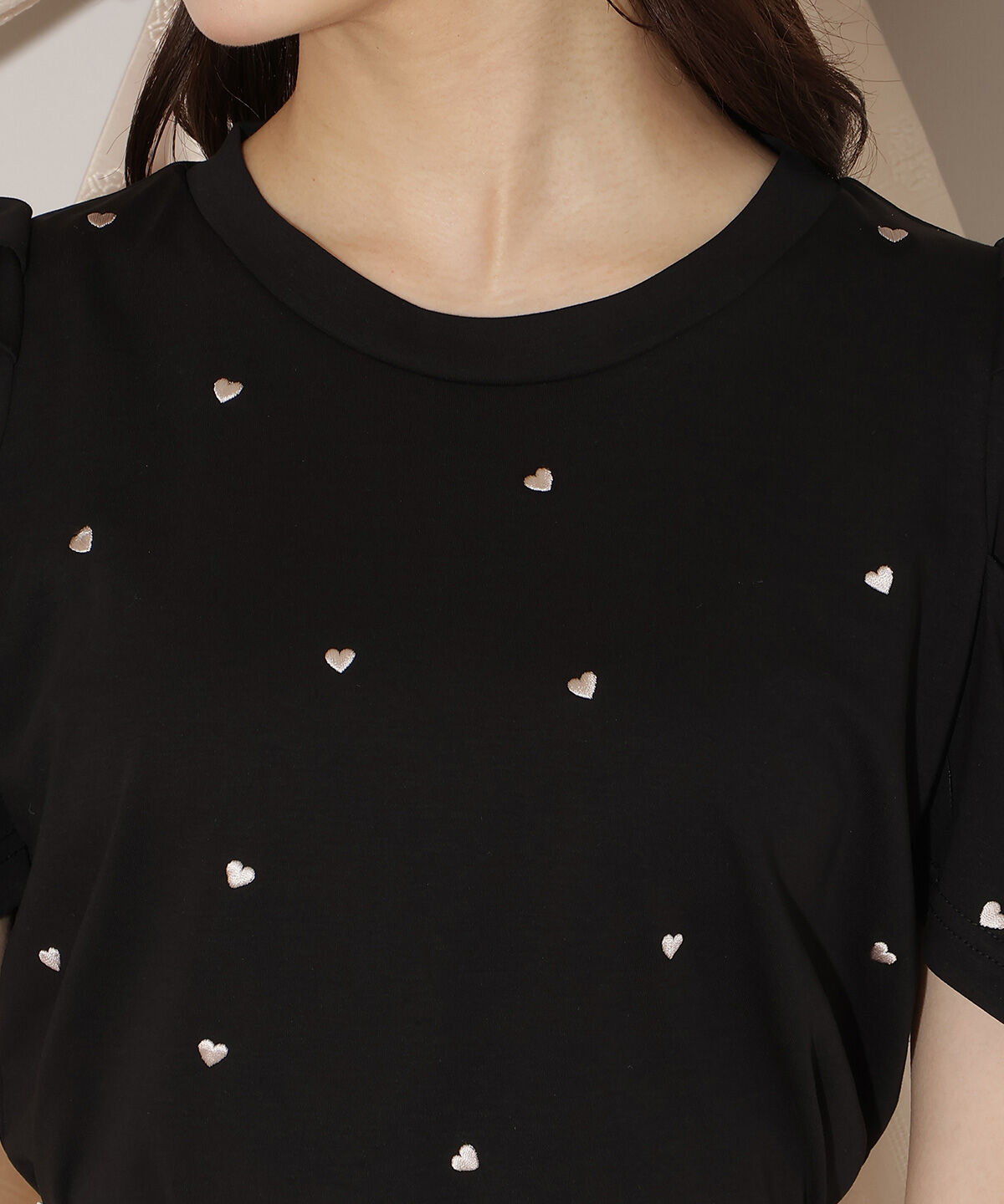 WILLSELECTION「ハート刺繍タックスリーブTシャツ」|Tシャツ・カットソー|