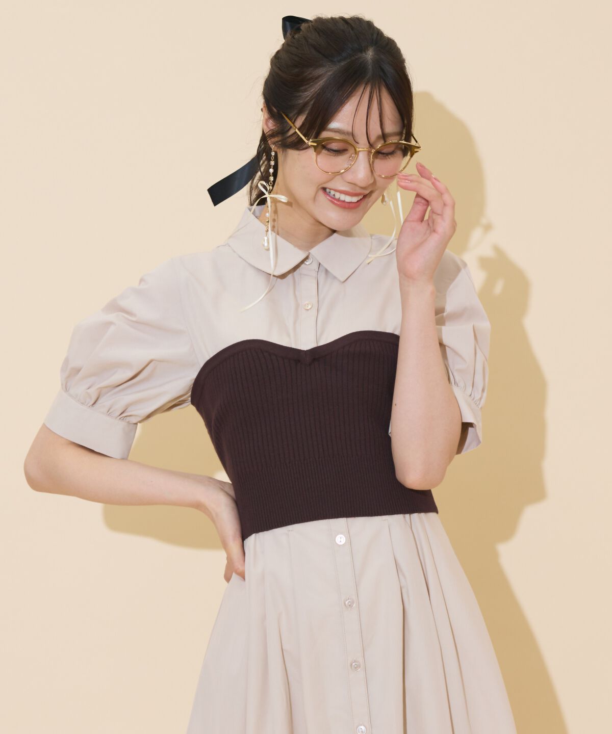 WILLSELECTION「ビスチェレイヤードタックシャツワンピース」|ワンピース|