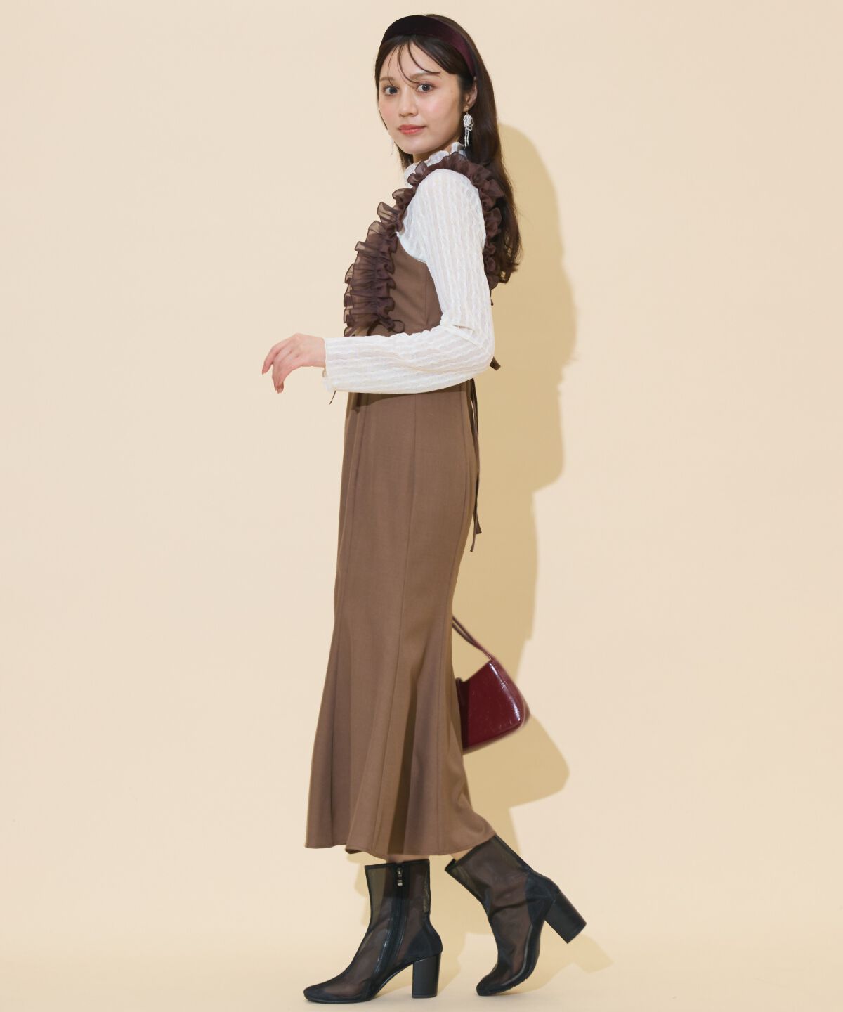 WILLSELECTION「フリルショルダーマーメイドワンピース」|ワンピース|