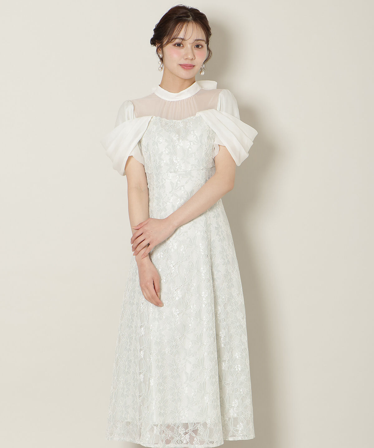 WILLSELECTION「シアーベールレースワンピース」|ドレス|