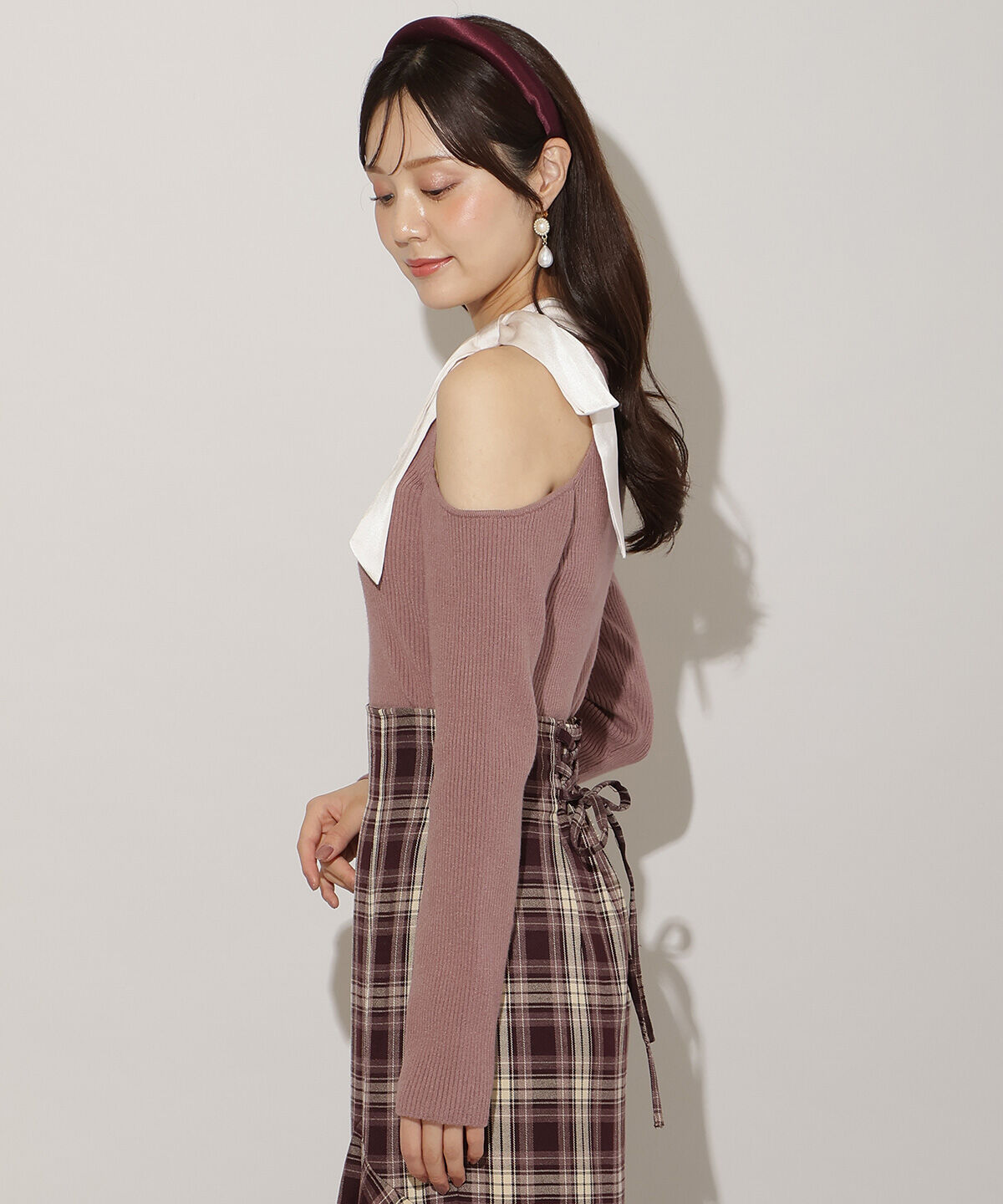 WILLSELECTION「ワンショルリボンタイリブニット」|ニット・セーター|