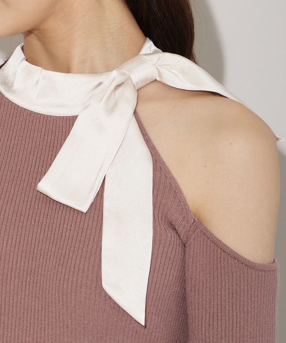 WILLSELECTION「ワンショルリボンタイリブニット」|ニット・セーター|