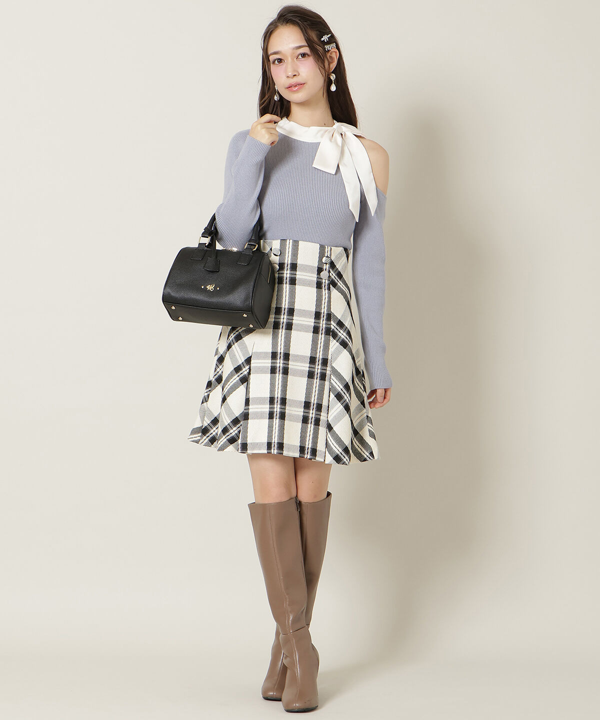 WILLSELECTION「ワンショルリボンタイリブニット」|ニット・セーター|