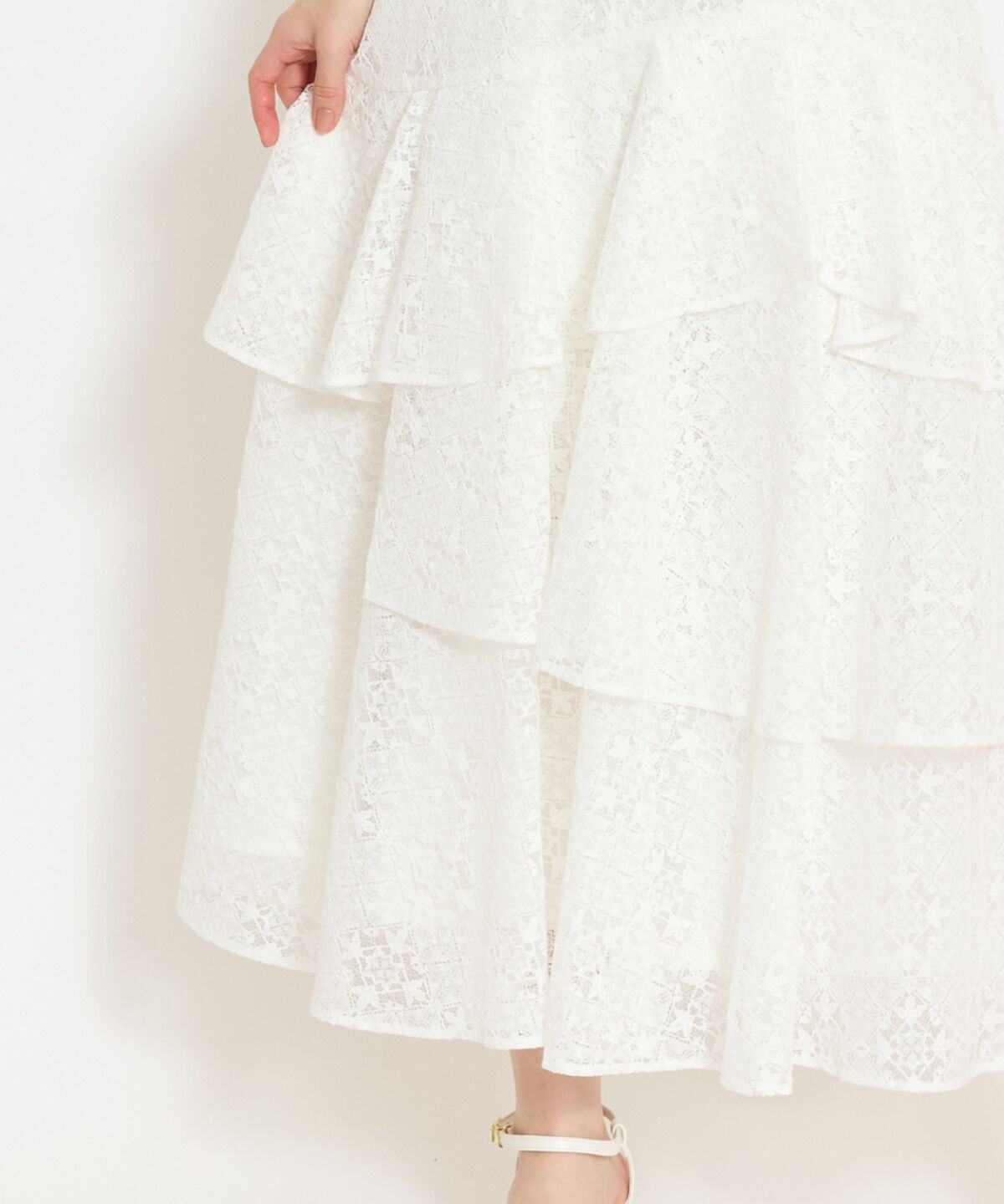 WILLSELECTION「アシメティアードレーススカート」|フレア|