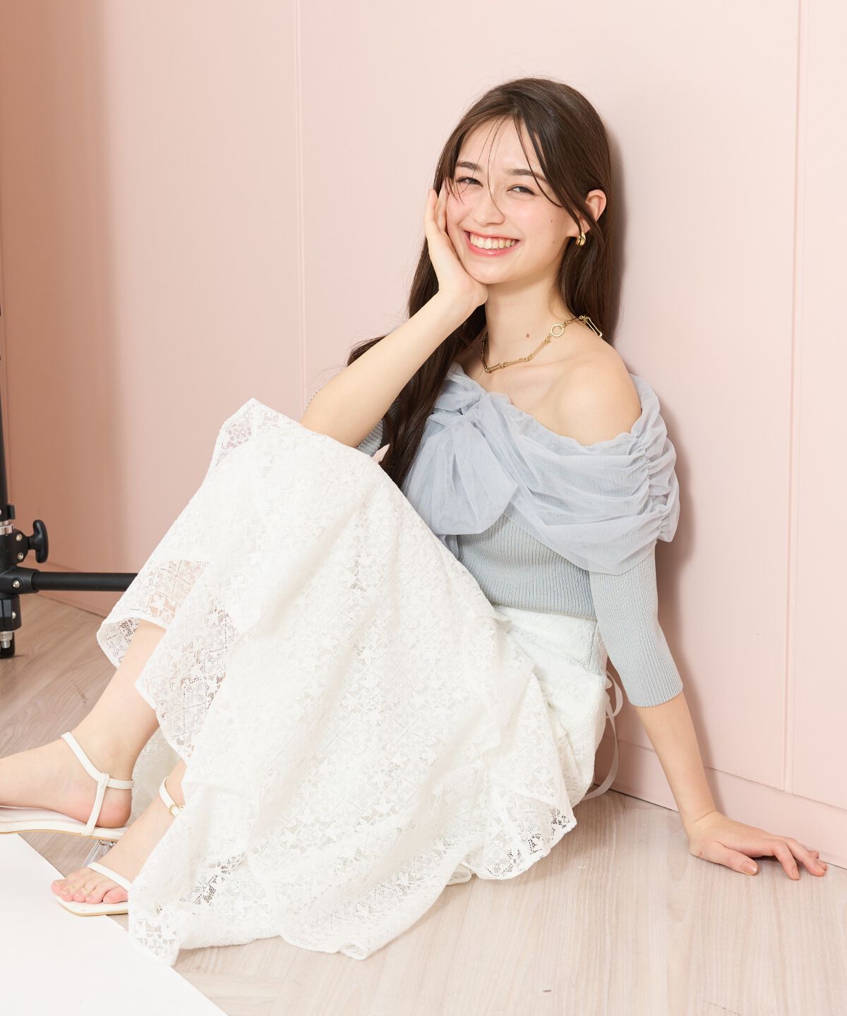 WILLSELECTION「アシメティアードレーススカート」|フレア|