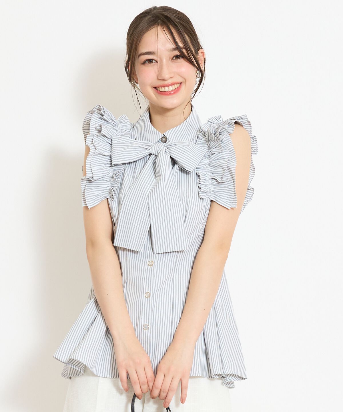 WILLSELECTION「フリルスリーブペプラムブラウス」|シャツ・ブラウス|