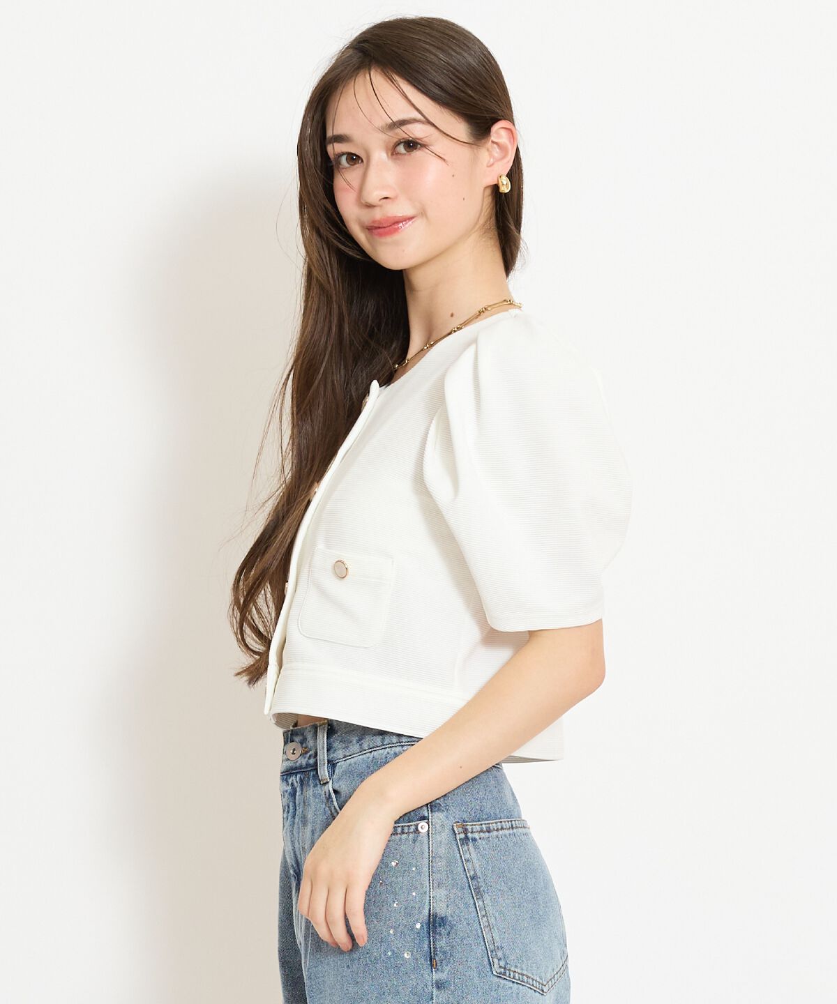 WILLSELECTION「ノーカラーポンチジャケット」|ノーカラージャケット|