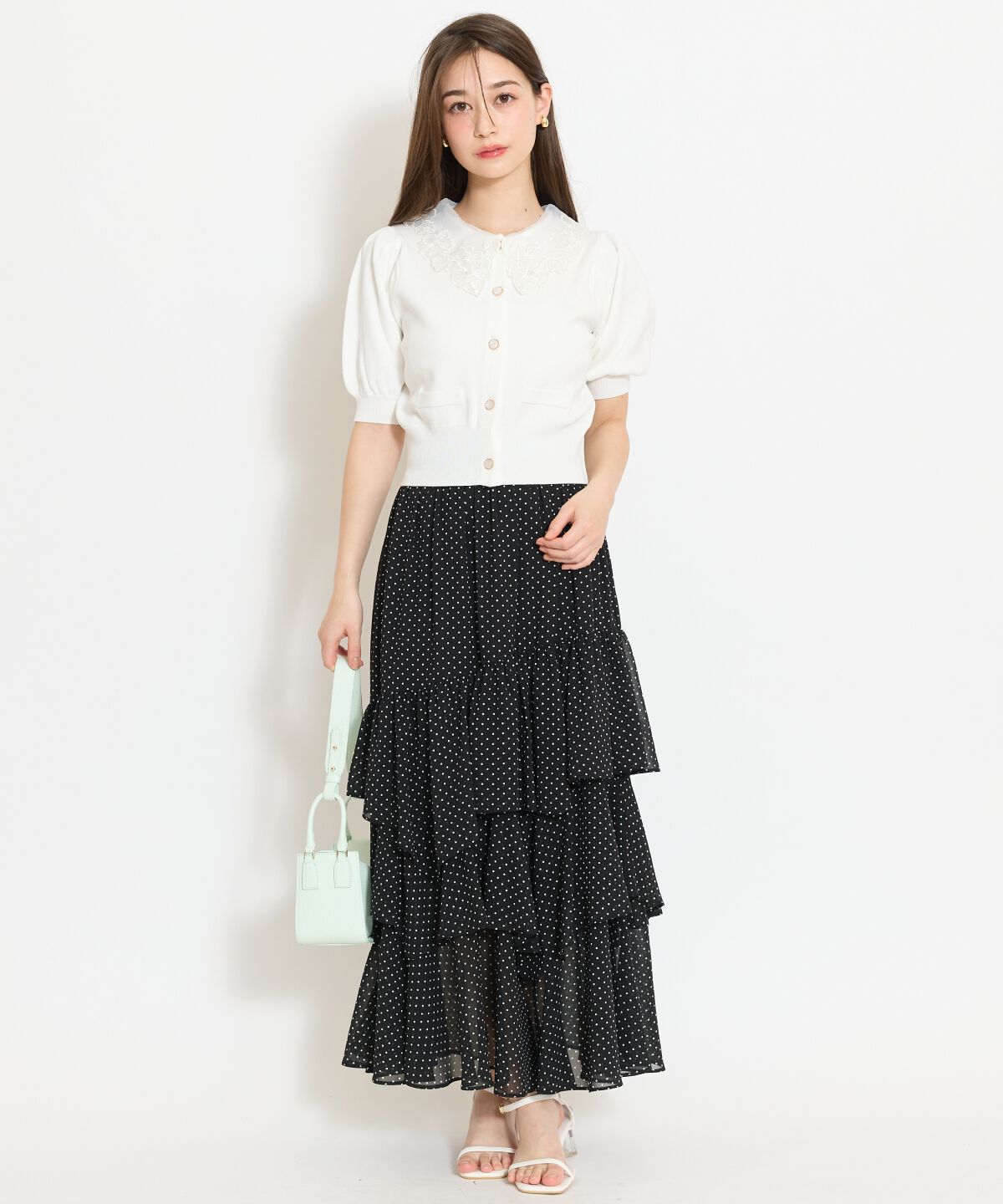 WILLSELECTION「シアーレースカラーカーディガン」|カーディガン|