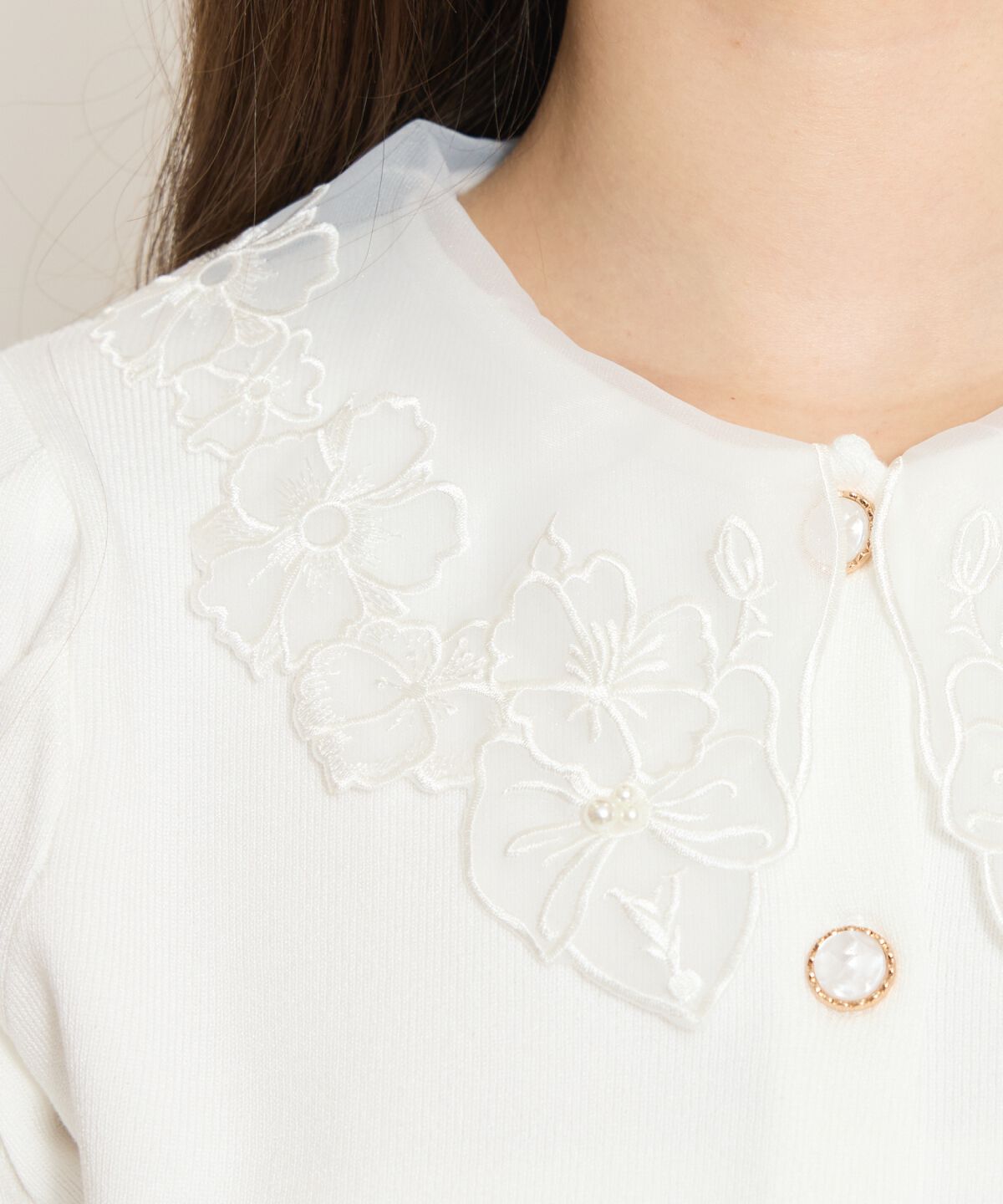 WILLSELECTION「シアーレースカラーカーディガン」|カーディガン|