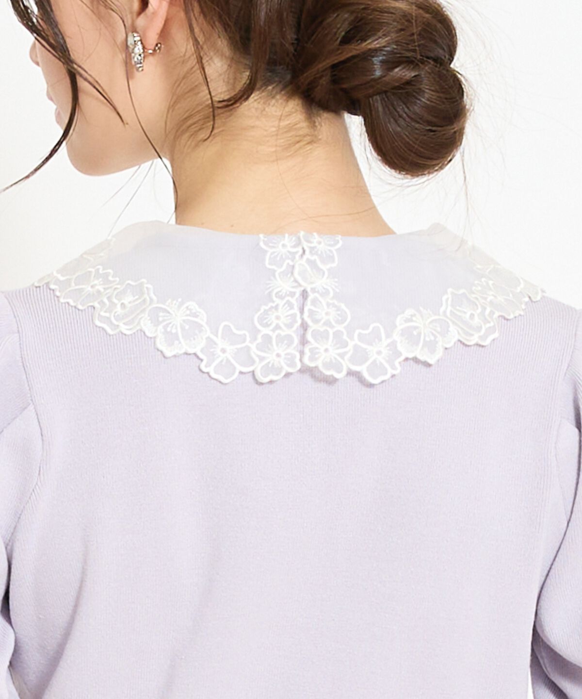 WILLSELECTION「シアーレースカラーカーディガン」|カーディガン|