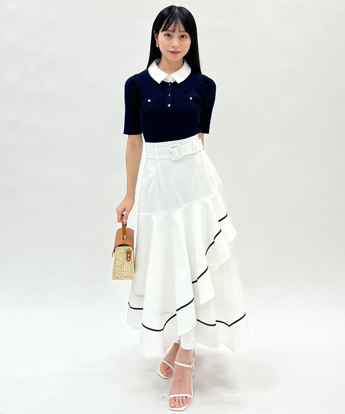 WILLSELECTION「ベルト付きハンカチヘムスカート」|フレア|