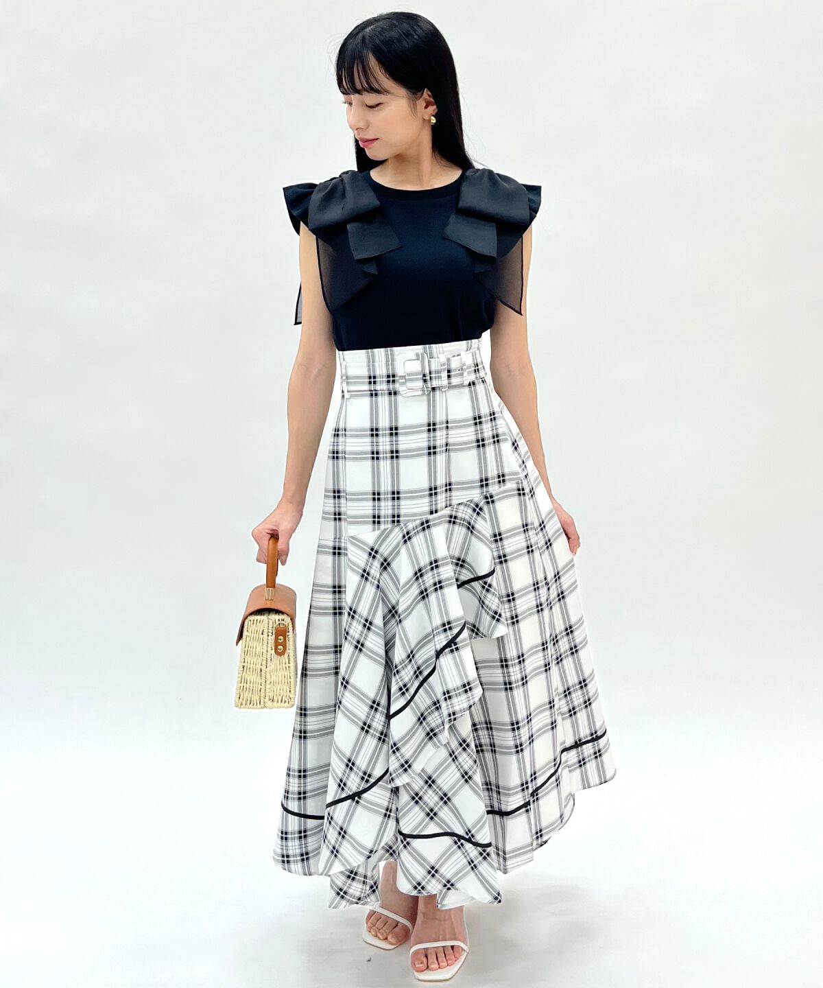 WILLSELECTION「ベルト付きハンカチヘムスカート」|フレア|