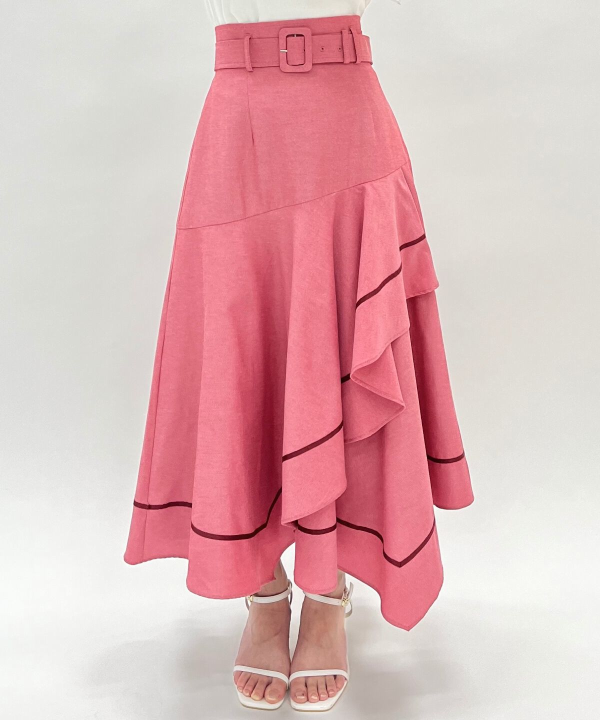 WILLSELECTION「ベルト付きハンカチヘムスカート」|フレア|