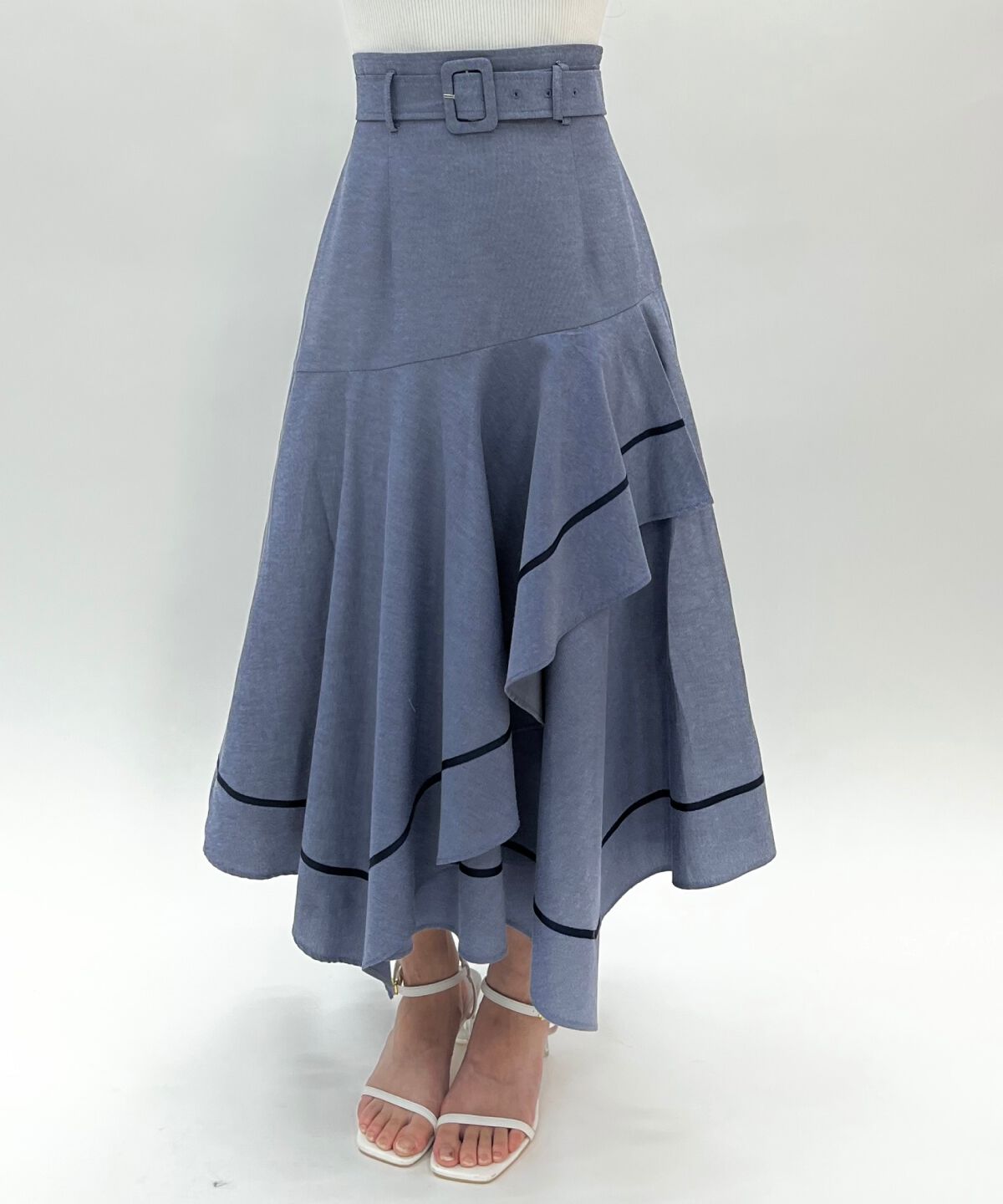 WILLSELECTION「ベルト付きハンカチヘムスカート」|フレア|