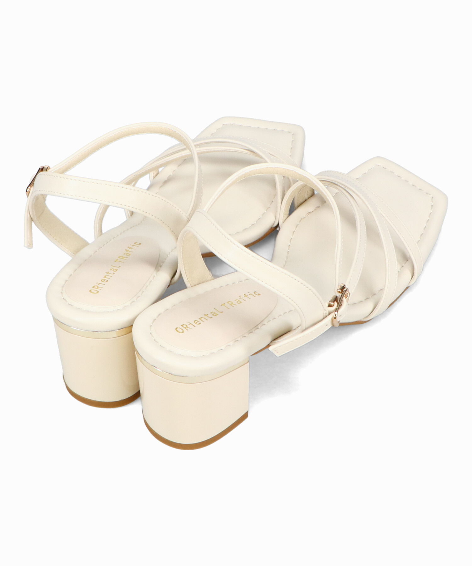 ORiental TRaffic「アシンメトリーストラップヒールサンダル/51230 サンダル 人気 トレンド ヒール6.7cm」|サンダル|