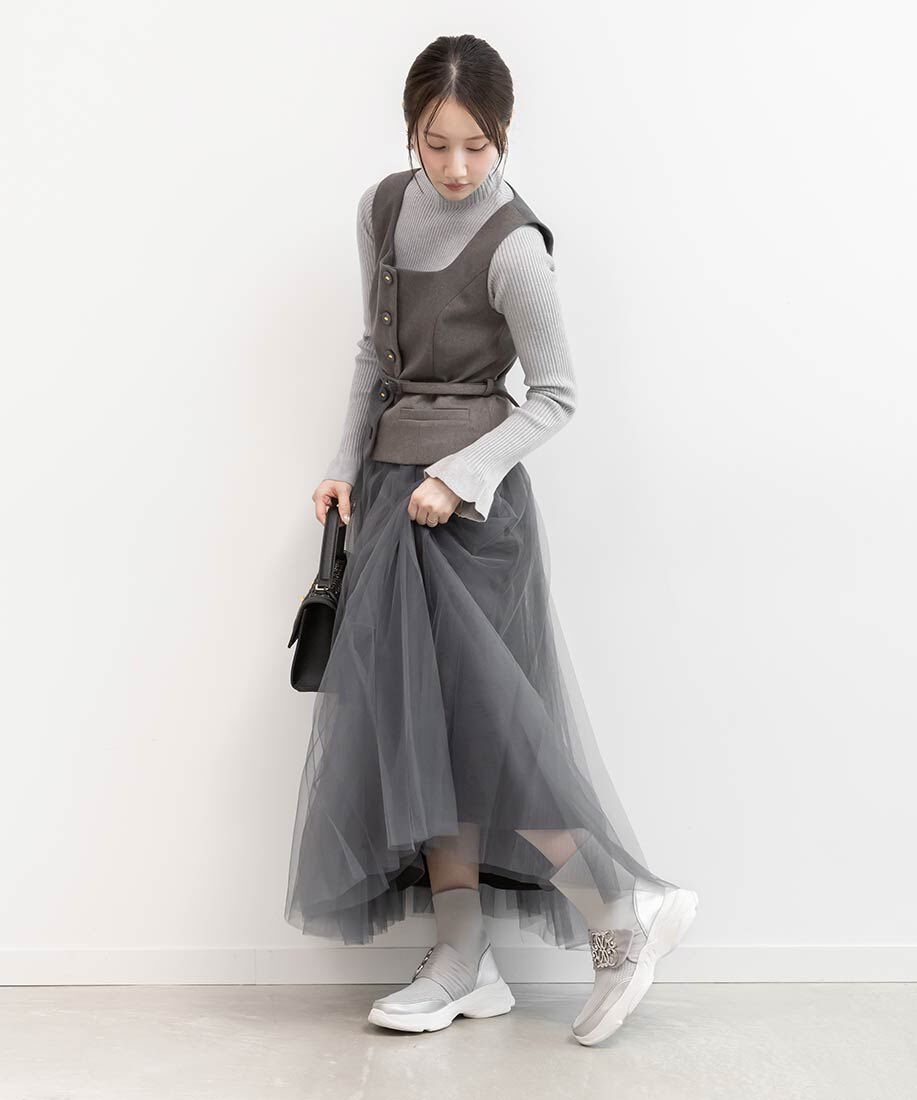  「【SUSTAINABLE】ビジューモノグラムパーツソックススニーカー」|スニーカー|