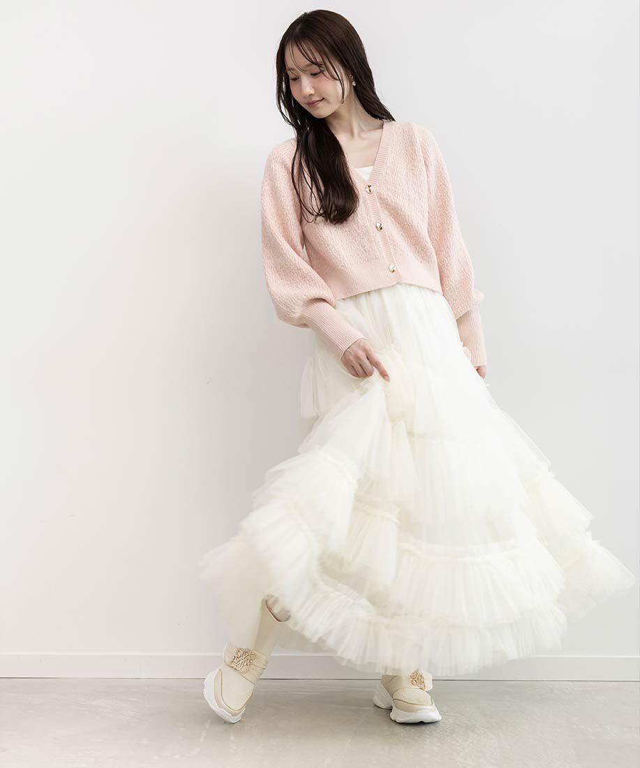  「【SUSTAINABLE】ビジューモノグラムパーツソックススニーカー」|スニーカー|