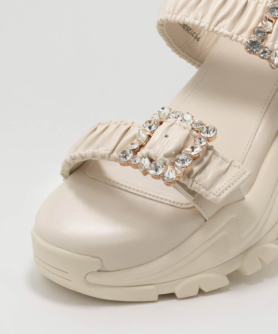  「ビジュー&times;ギャザーベルトスポーツサンダル」|サンダル|