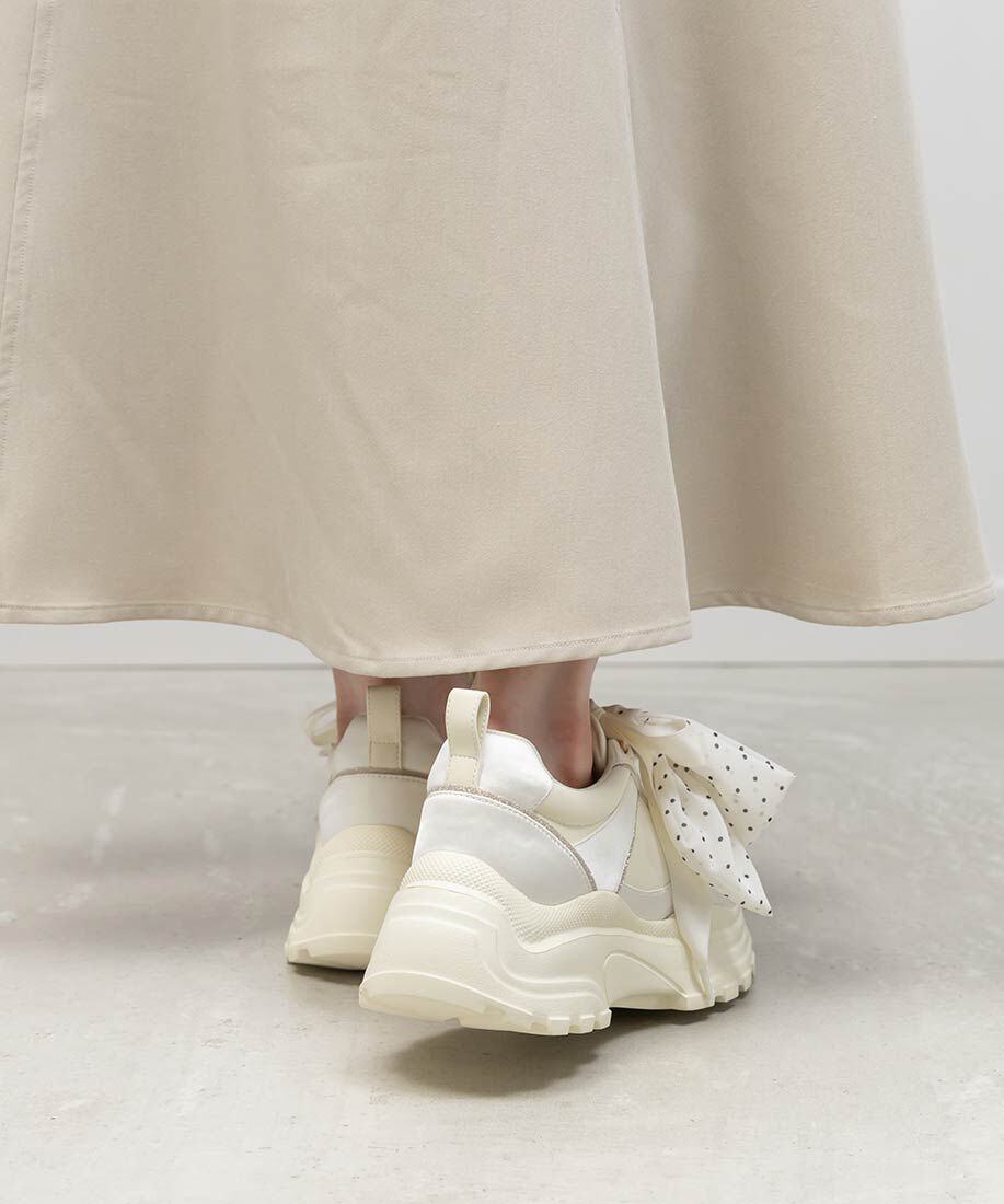  「2WAY スカーフリボンボリュームスニーカー」|スニーカー|