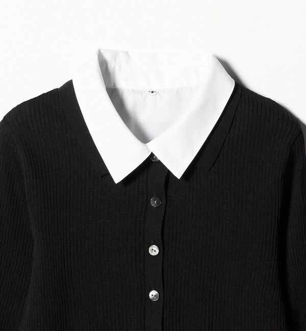 UNITED ARROWS「7分袖 シャツ コンビ ポロニット」|ニット・セーター|