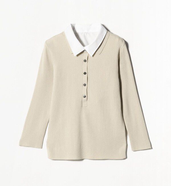 UNITED ARROWS「7分袖 シャツ コンビ ポロニット」|ニット・セーター|