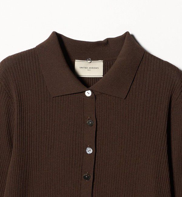 UNITED ARROWS「7分袖 シャツ コンビ ポロニット」|ニット・セーター|