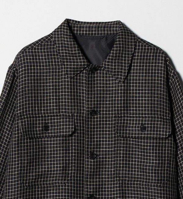 UNITED ARROWS「リネン/ナイロン チェック ユーティリティシャツ」|シャツ・ブラウス|