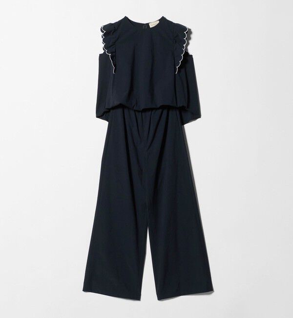 UNITED ARROWS「スカラップ フリル オールインワン パンツ ‐はっ水 UVカット 防しわ ウォッシャブル‐」|オールインワン|