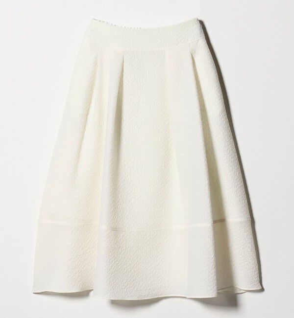 UNITED ARROWS「オーガンジー ジャガード フレアスカート ‐ウォッシャブル‐」|フレア|OFF WHITE