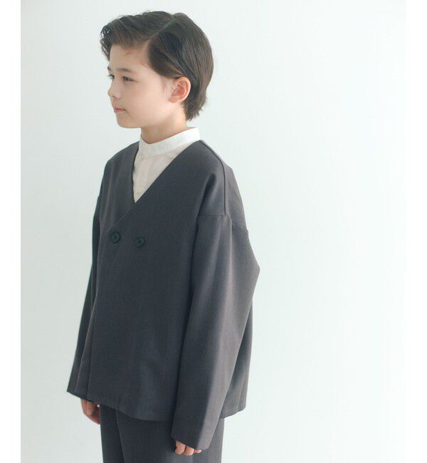 UNITED ARROWS green label relaxing「ノーカラージャケット + タックパンツ セット / キッズ 140cm-160cm」|テーラードジャケット|