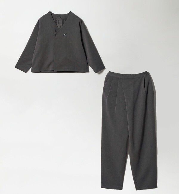 UNITED ARROWS green label relaxing「ノーカラージャケット + タックパンツ セット / キッズ 140cm-160cm」|テーラードジャケット|