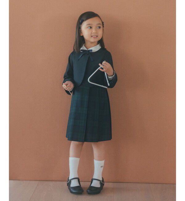 UNITED ARROWS green label relaxing「TRW ソリッド ボレロ / キッズ 110cm-130cm」|ノーカラージャケット|NAVY