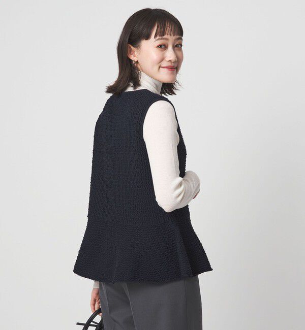 UNITED ARROWS green label relaxing「パイピング ペプラム ニット ジレ」|ベスト・ジレ|
