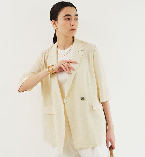 UNITED ARROWS green label relaxing「【結論シリーズ】シアーエアミドルスリーブジャケット［size SHORTあり］」|テーラードジャケット|