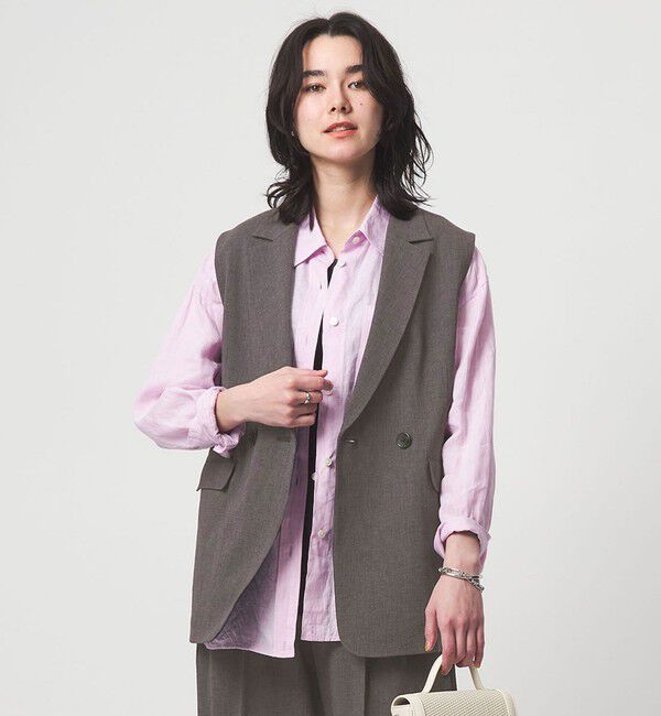 UNITED ARROWS green label relaxing「ラスティック ツイル ジレ マシンウォッシャブル ストレッチ UVカット 吸水速乾」|ベスト・ジレ|