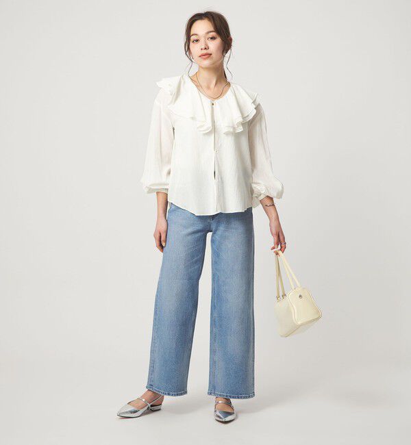 UNITED ARROWS green label relaxing「100/2 ラッフルカラー ブラウス」|シャツ・ブラウス|