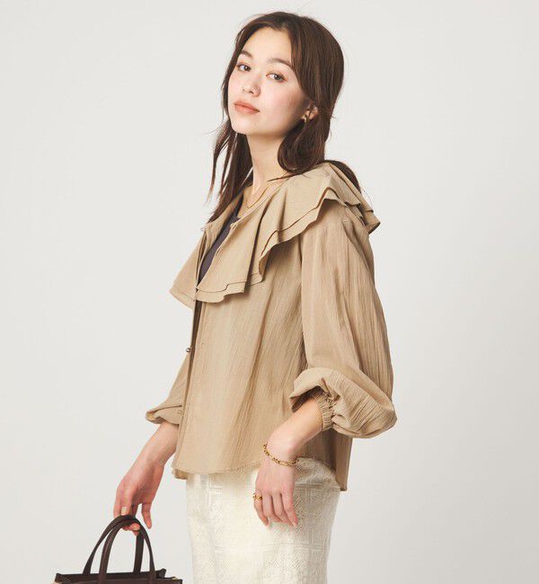 UNITED ARROWS green label relaxing「100/2 ラッフルカラー ブラウス」|シャツ・ブラウス|