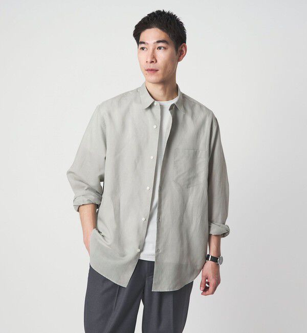 UNITED ARROWS green label relaxing「ラミー ミックス ジャストルーズ 長袖 シャツ」|シャツ・ブラウス|