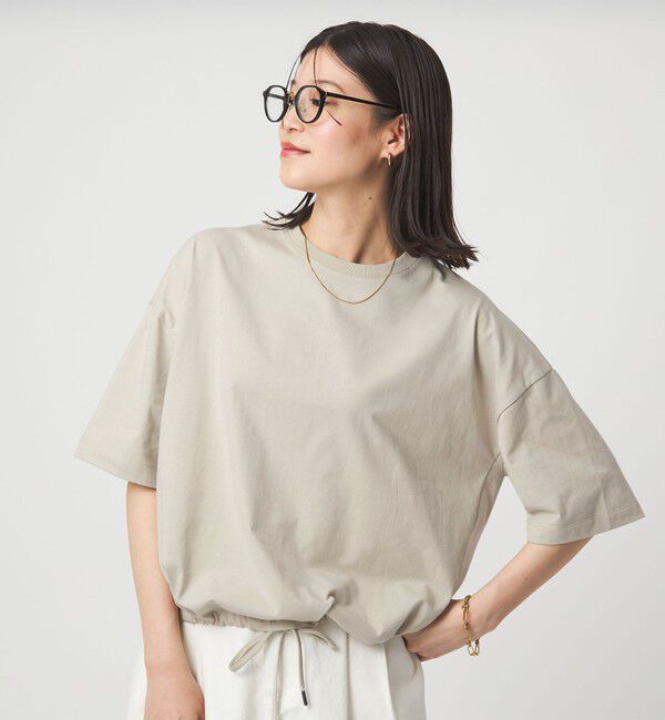 UNITED ARROWS green label relaxing「【WEB限定】＜at ease＞ドロスト カットソー 接触冷感 UVカット 遮熱」|Tシャツ・カットソー|BEIGE