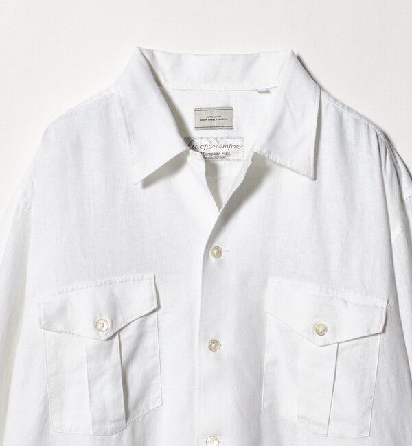UNITED ARROWS green label relaxing「レーヨン リネン フラップポケット オープンカラー シャツ」|シャツ・ブラウス|