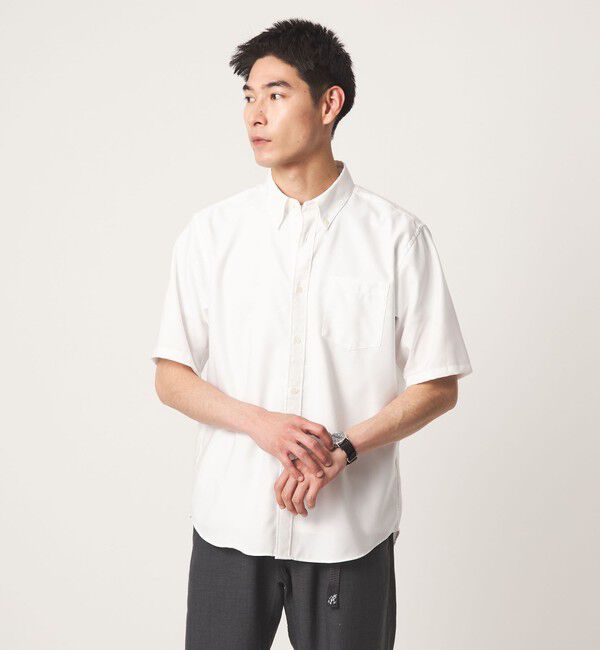 UNITED ARROWS green label relaxing「W/R オックス ボタンダウン 半袖 シャツ」|シャツ・ブラウス|WHITE