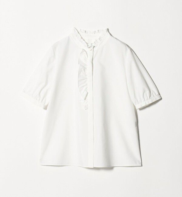 UNITED ARROWS green label relaxing「フリル ディテール ショートスリーブ ブラウス」|シャツ・ブラウス|WHITE