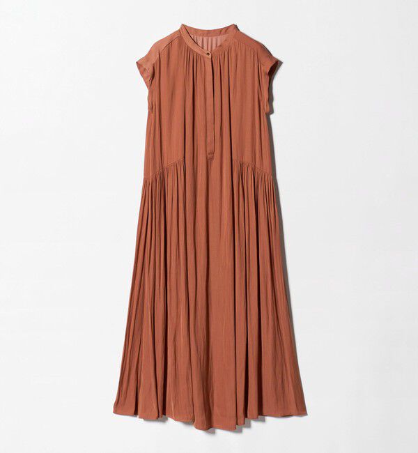 UNITED ARROWS green label relaxing「サテン ギャザー フレンチスリーブ ワンピース」|ワンピース|ORANGE