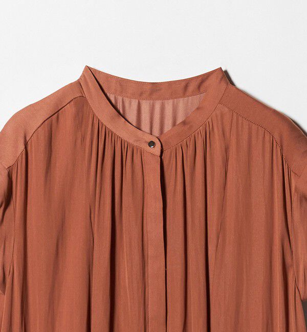 UNITED ARROWS green label relaxing「サテン ギャザー フレンチスリーブ ワンピース」|ワンピース|