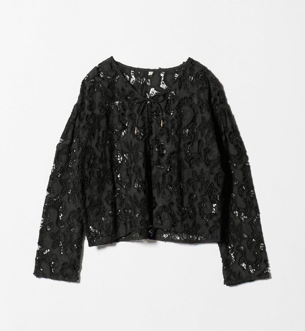 UNITED ARROWS green label relaxing「カットワークレース ブラウス」|シャツ・ブラウス|BLACK