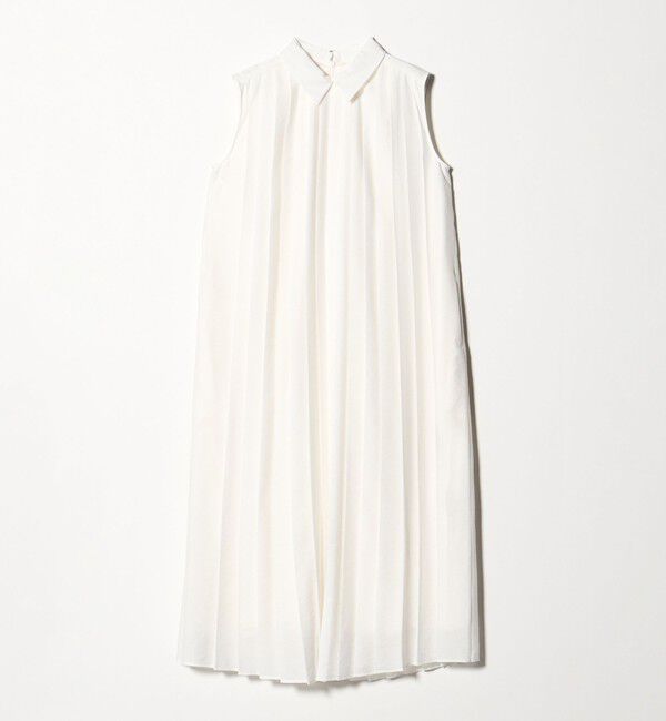 UNITED ARROWS green label relaxing「エリツキ プリーツ ノースリーブ ワンピース」|ワンピース|OFF WHITE