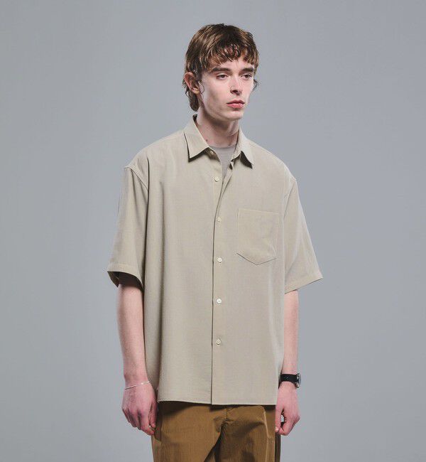 UNITED ARROWS green label relaxing「ワッシャー ポプリン ボックスシルエット 半袖 シャツ」|シャツ・ブラウス|BEIGE