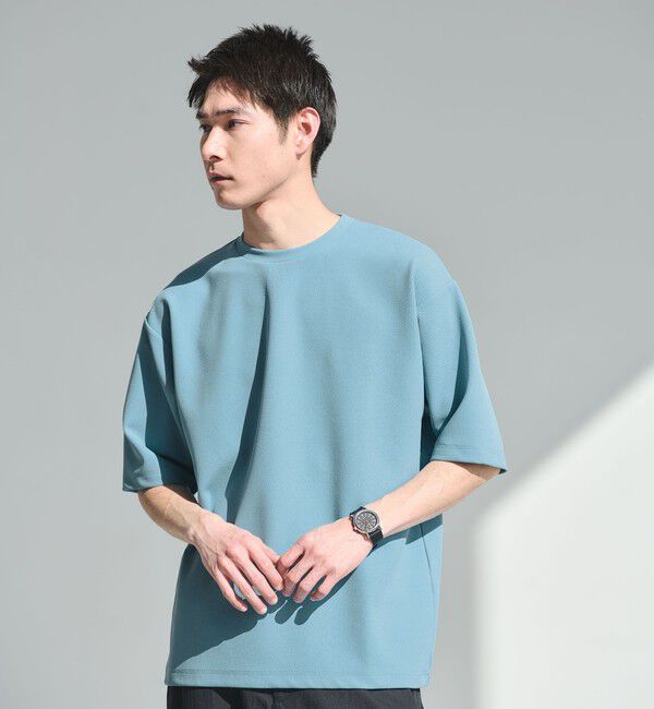 UNITED ARROWS green label relaxing「アムンゼン ツイル クルーネック 半袖 Tシャツ カットソー -吸水速乾・UVカット・抗菌-」|Tシャツ・カットソー|LT.BLUE