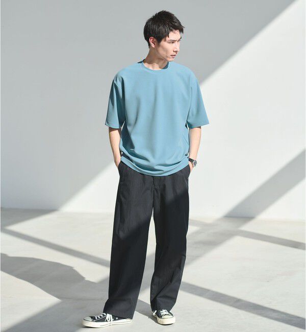 UNITED ARROWS green label relaxing「アムンゼン ツイル クルーネック 半袖 Tシャツ カットソー -吸水速乾・UVカット・抗菌-」|Tシャツ・カットソー|